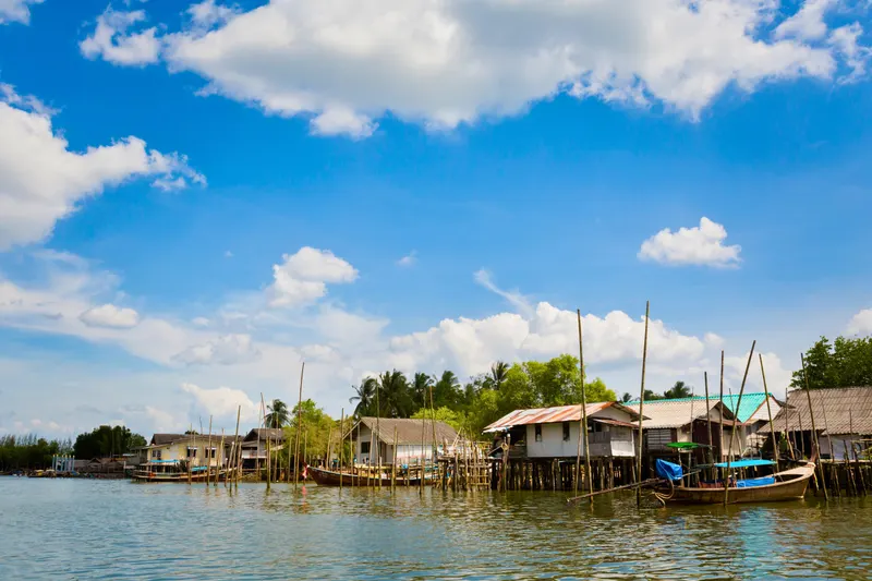 Serce Krabi Wieś Tajska na wyspie — Tajlandia